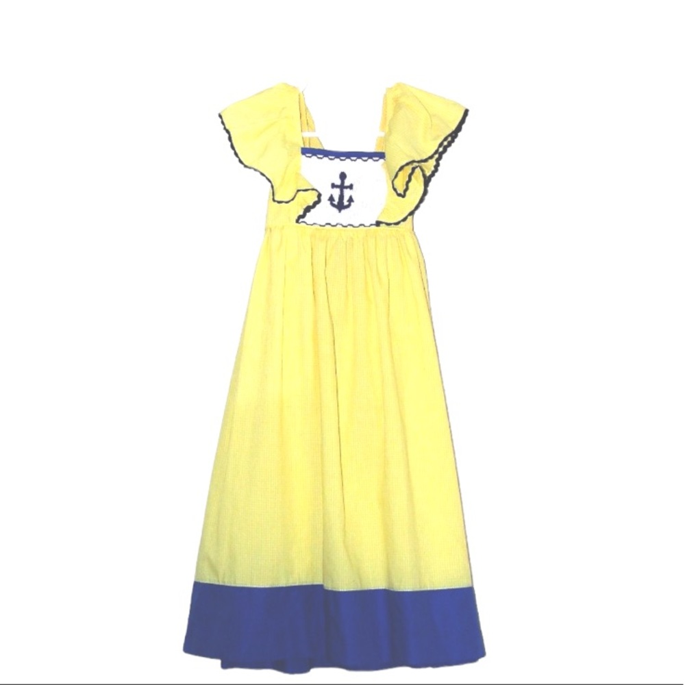 BOUTIQUE SMOCKED ANCHOR DRESS sz 6 Brand: Mom&Me
